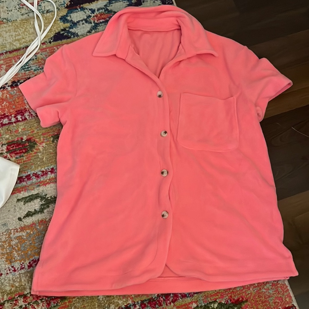 pink fuzzy top